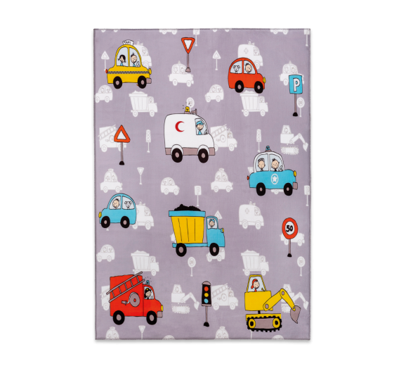 Covor pentru copii din PE Soft Minical Vehicle Multicolour, 100 x 150 cm