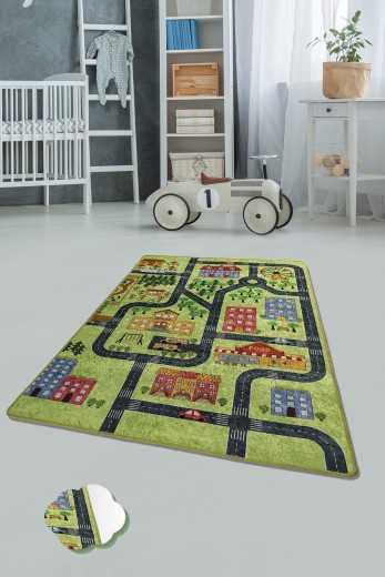 Covor pentru copii Green Small Town Multicolor