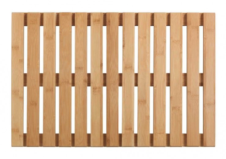 Covoras pentru baie antiderapant, din bambus, Duckboard Bamboo Natural, 40 x 60 cm