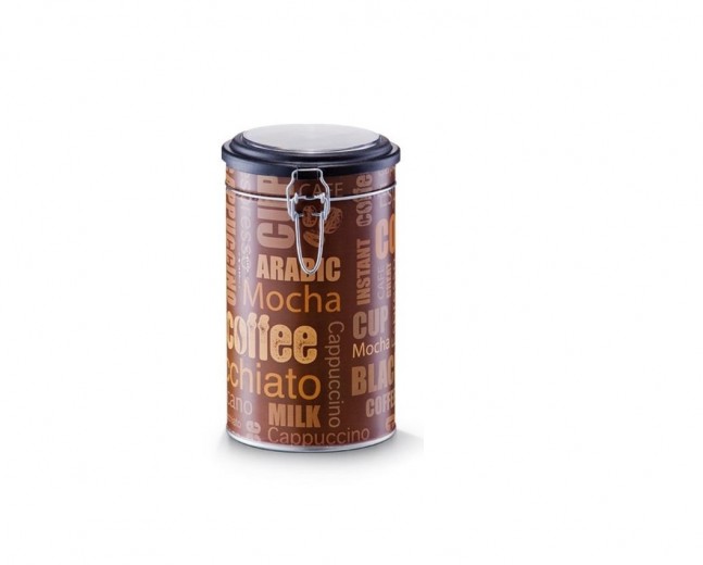 Cutie metalica pentru cafea, cu capac Mocha Coffee Maro / Multicolor, Ø11xH20 cm