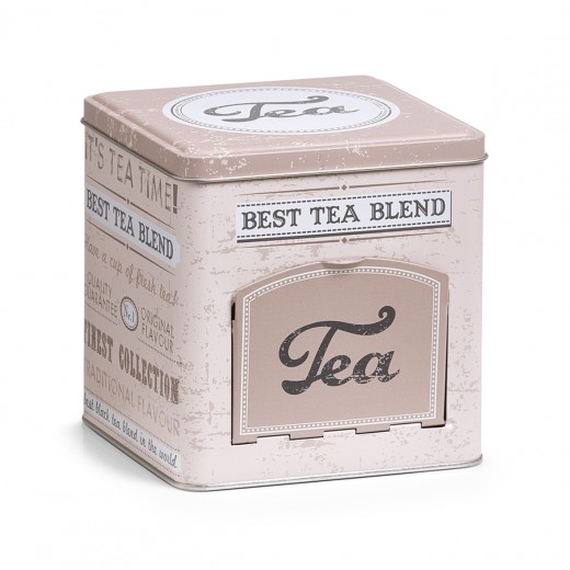 Cutie metalica pentru ceai Tea, cu capac, Multicolor, l13xA13xH13,6 cm