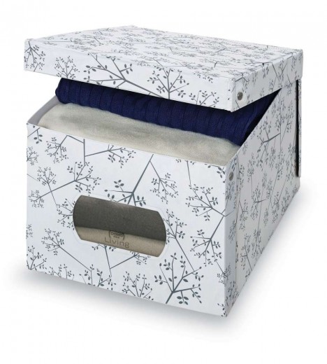 Cutie pentru depozitare din carton, Scatola XL Alb / Gri, L50xl42x31 cm