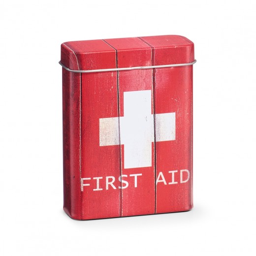 Cutie pentru depozitarea medicamentelor, First Aid, Metal Red, l7,1xA2,8xH9,4 cm