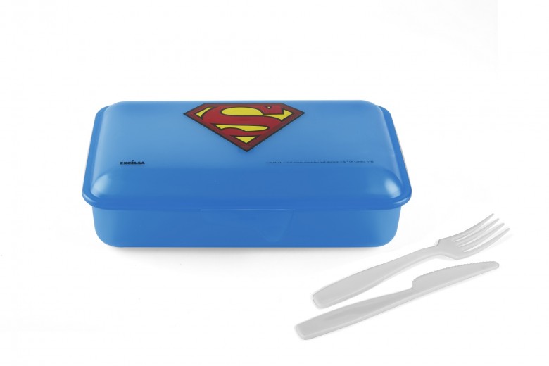 Cutie pentru pranz cu tacamuri, L22xl13xH6,5 cm, Superhero Superman