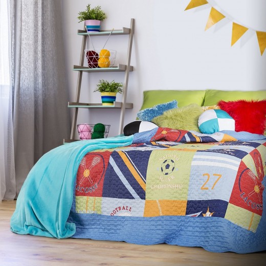Cuvertura pat copii Baseball Multicolour, 170 x 210 cm