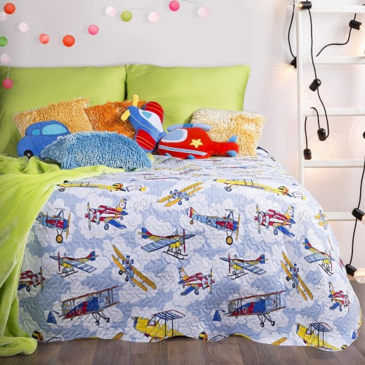 Cuvertura pat copii Eddy Multicolour, 170 x 210 cm