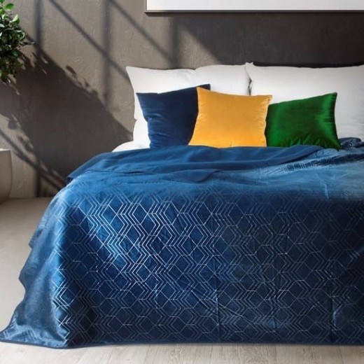 Cuvertura Suzi Velvet Bleumarin, 220 x 240 cm