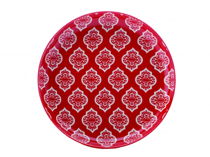 Set 4 farfurii Red Circ, Alcazar, 18,5 cm