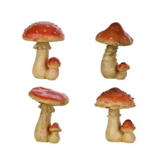 Decoratiune de gradina, din polirasina, Mushroom L Multicolor, Modele Asortate, L16xl15,4xH20,8 cm