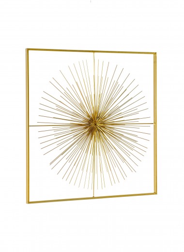 Decoratiune de perete din metal Auriel Small Auriu, l51xA5xH51 cm