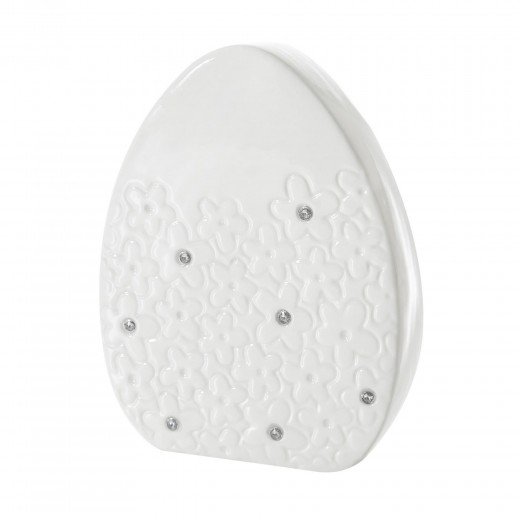 Decoratiune din dolomita Sphere Egg Big Alb, L11xl4xH15 cm