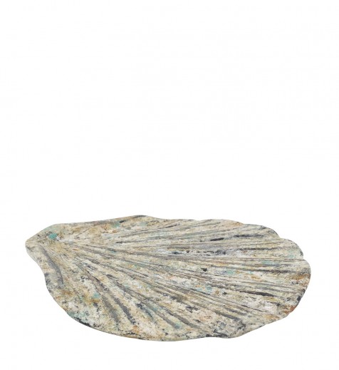 Decoratiune din lemn de albasia, Ethnic Oyster Multicolour, L20xl25xH3 cm