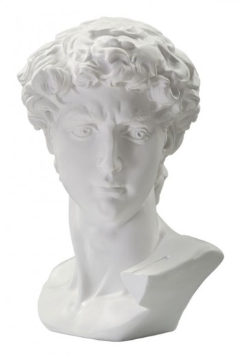 Decoratiune din rasina Ancient Head Sculpture Alb, L44xl35,5xH60 cm