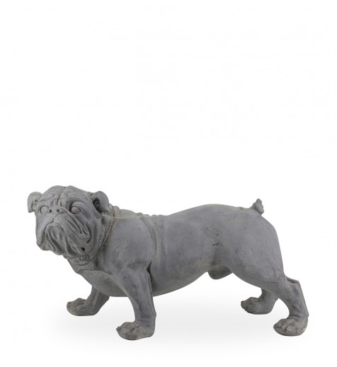 Decoratiune din rasina, Bulldog Gri, L75xl35xH40 cm