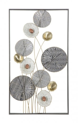 Decoratiune metalica de perete Grid Multicolor, l50xA6xH90,5 cm