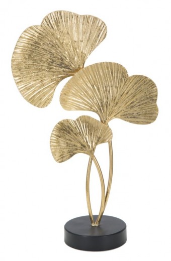 Decoratiune metalica Leaves Auriu, l24,5xA10,5xH40,5 cm