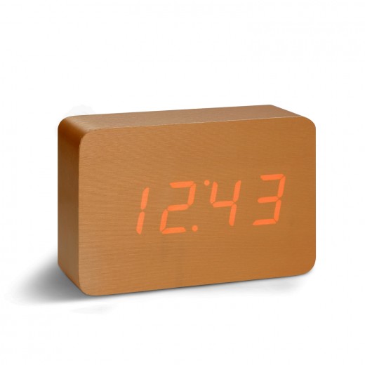 Ceas cu functie de intensitate redusa Brick Click Clock Copper/Red