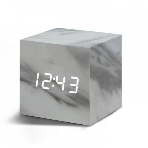 Ceas inteligent Cube Click Clock Marble/White
