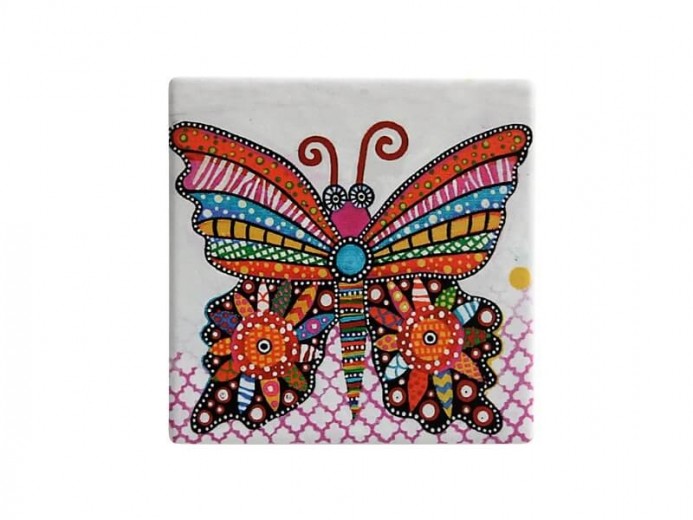 Set 6 coastere Flutter, Ceramica, Smile Style, 9 cm