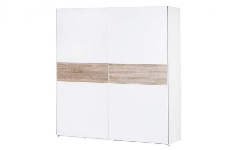 Dulap din pal cu 2 usi glisante Venetia 01 Alb / Stejar Sonoma, l183xA60xH202 cm