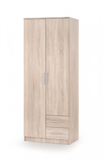 Dulap din pal cu 2 usi si 2 sertare Liamis S-2 Stejar Sonoma, l80xA52xH205 cm