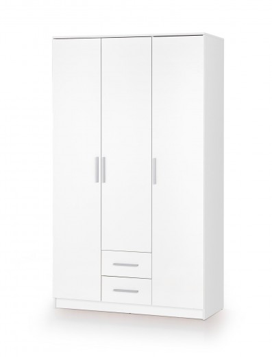 Dulap din pal cu 3 usi si 2 sertare Liamis S-3 Alb, l120xA52xH205 cm