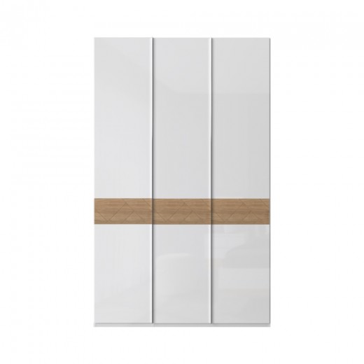 Dulap din pal si MDF, cu 3 usi, Avis P3/AV Alb / Nuc Pacific, l137xA56xH224 cm