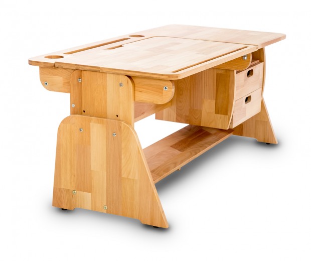 Masa de birou din lemn de fag, Ecodesk II, L120xl55h46 cm