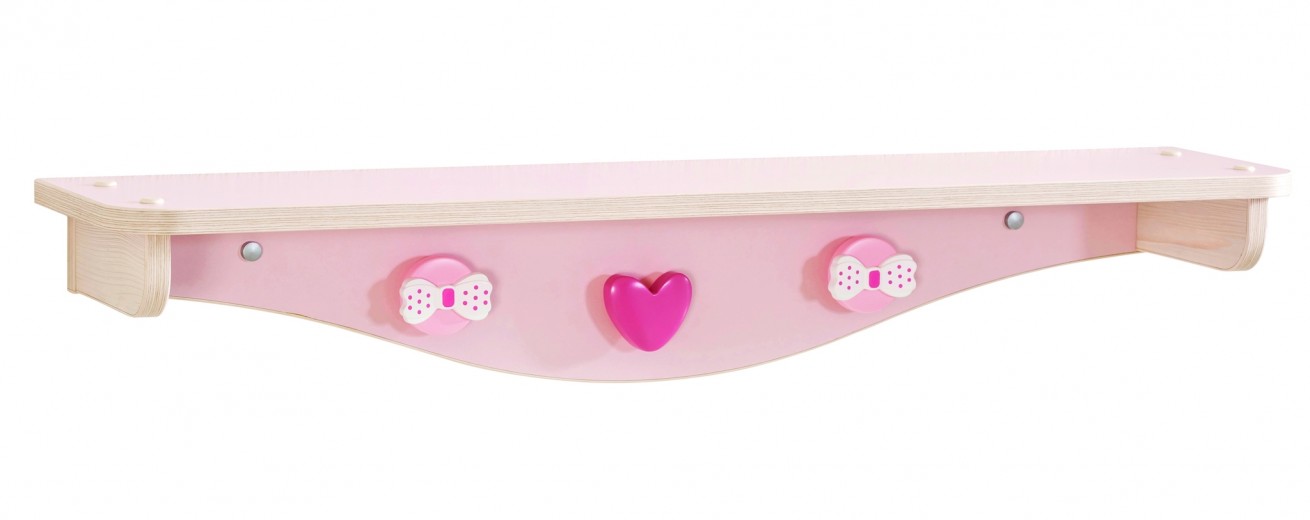Etajera din pal pentru bebe Baby Girl Light Pink / Nature, l86xA18xH15 cm