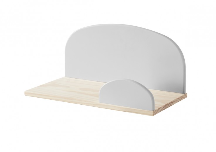 Etajera suspendata din lemn de pin si MDF, pentru copii Kiddy Small Gri, l45xA25xH21,4 cm