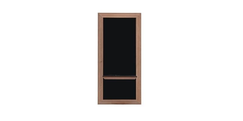 Etajera suspendata din pal si sticla Logan Negru / Nuc, l40,4xA27xH85,4 cm