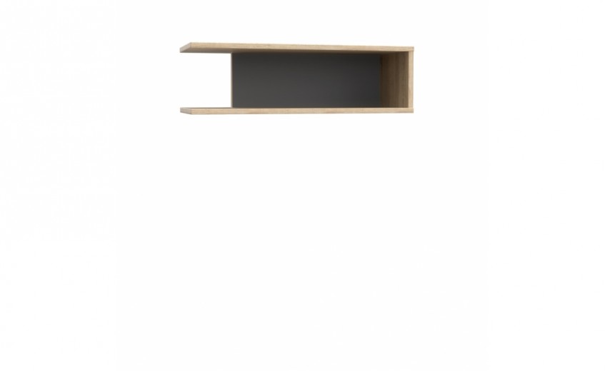 Etajera suspendata din pal Yoper Stejar Sonoma / Gri, l65xA24xH19,4 cm