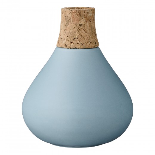 Vaza Light Bleu, Ceramica/Pluta, Ø10xH12 cm