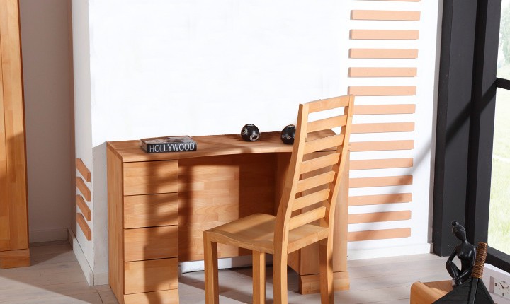 Masa de birou din lemn masiv de fag Seti natural, L115x45xh75 cm