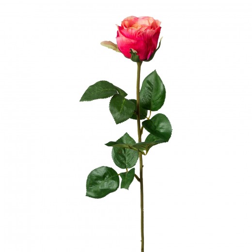 Fir floare artificiala, Garden Rose Roz inchis, H69 cm