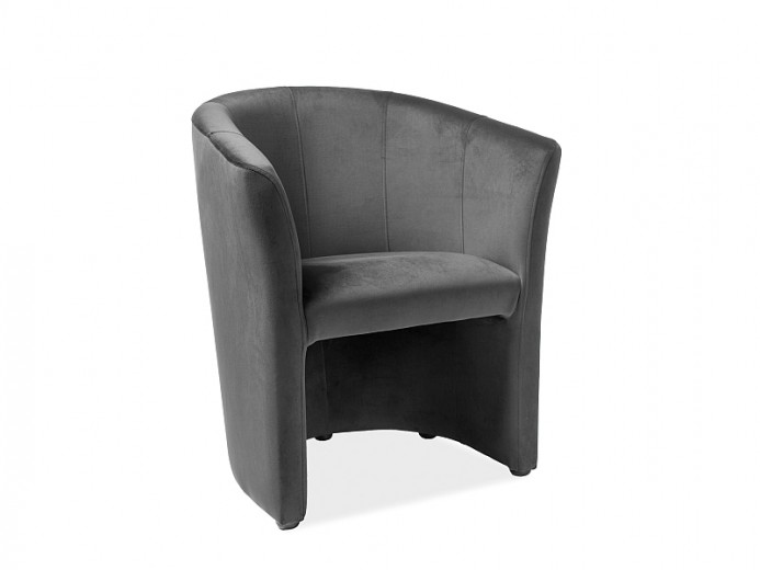 Fotoliu fix tapitat cu stofa, Tom-1 Velvet Gri, l66xA60xH76 cm
