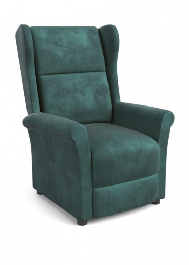 Fotoliu Recliner tapitat cu stofa, Agatha II Velvet Verde Inchis, l75xA92xH107 cm