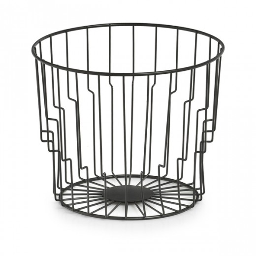 Fructiera Basket II, Metal Negru, Ø24xH19,5 cm