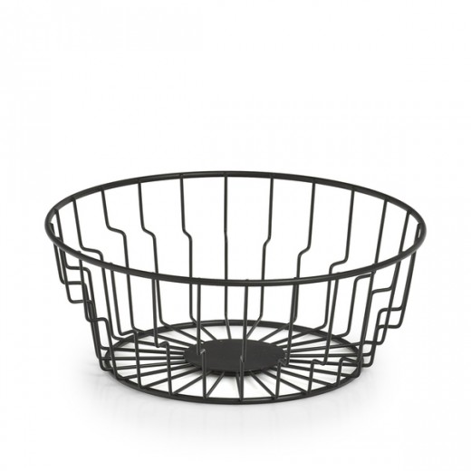 Fructiera Basket I, Metal Negru, Ø24xH9,5 cm
