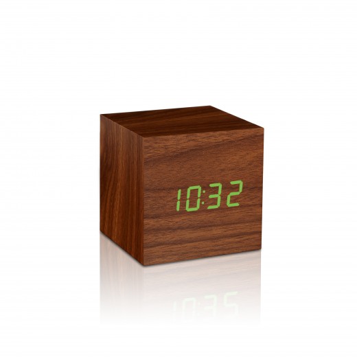 Ceas inteligent Cube Click Clock Walnut/Green