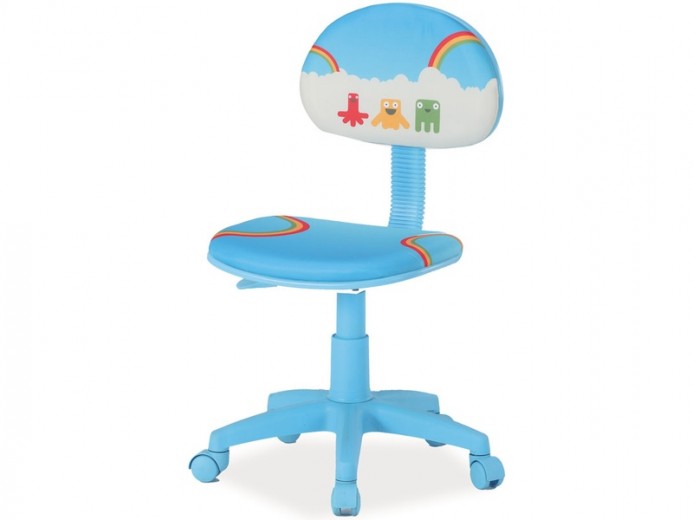 Scaun de birou pentru copii, tapitat cu stofa Holt 2 Blue, l41xA51xH78-90 cm