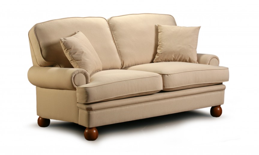 Canapea fixa 2 locuri tapitata cu stofa Oxford