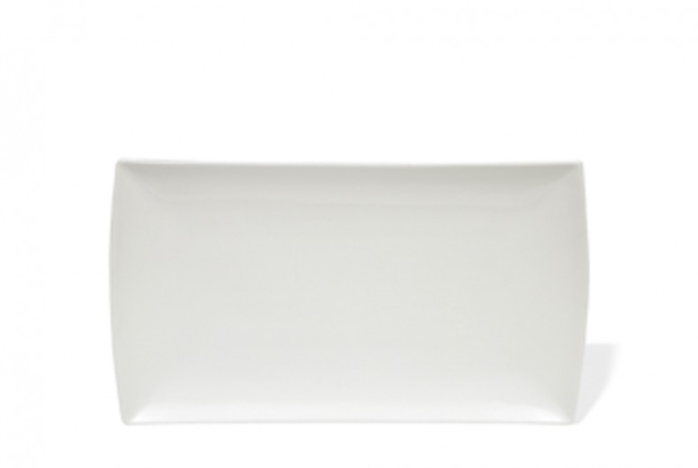 Platou Servire Portelan, Alb, East meets West, 20 x 11 cm