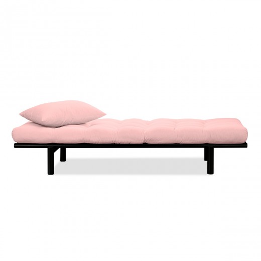 Canapea fixa Pace Day-Bed Black Pastel Pink