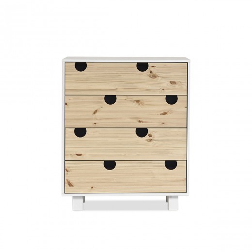 Cabinet din lemn de pin, cu 4 sertare House White / Nature, l75xA40xH90 cm