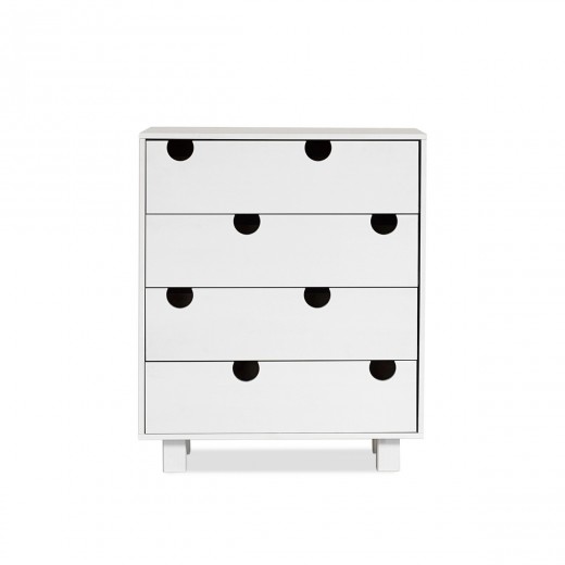 Cabinet din lemn de pin, cu 4 sertare House White, l75xA40xH90 cm