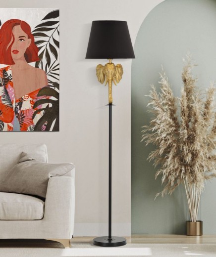 Lampadar Elephant Negru / Auriu, Ø37xH164 cm
