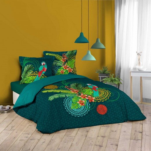 Lenjerie de pat din bumbac, Calatea Multicolor, 220 x 240 cm