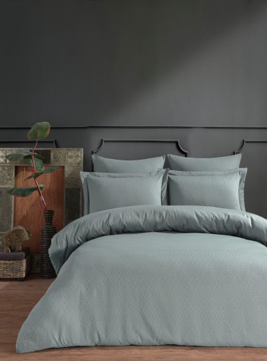 Lenjerie de pat din bumbac Satinat Catena Verde, 200 x 220 cm