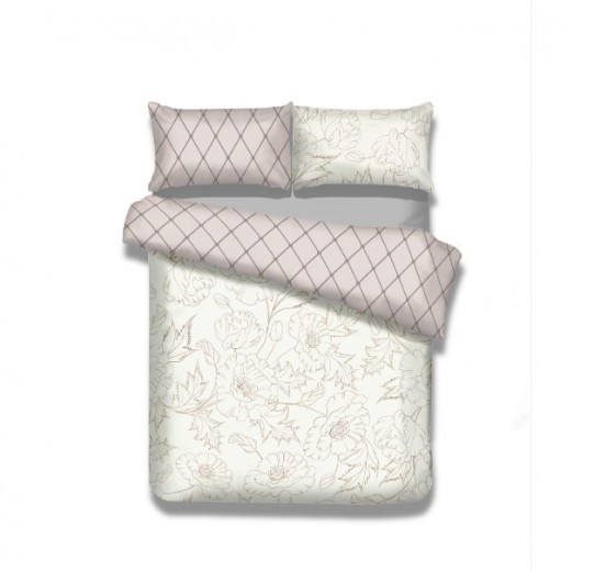 Lenjerie de pat din flanel Snuggy Art Nouveau Cream / Rose